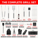 Kaluns BBQ Accessories, Complete Grill Set Dad Gifts for Christamas, 40 Pcs Premium Heavy Duty Stainless Steel Barbecue