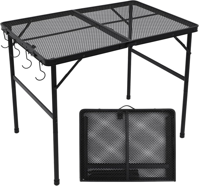 Outdoor Grill Camping Folding Table 3 Ft, Aluminium Picnic Table - Portable, Lightweight, Compact & Height Adjustable