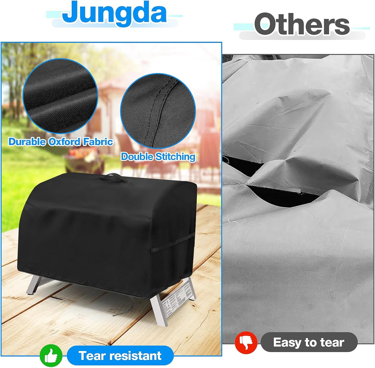Portable Grill Cover,Fit for Cuisinart CGG-306,Waterproof Small Table Top BBQ Grill Cover,Heavy Duty 600D Outdoor Tabletop