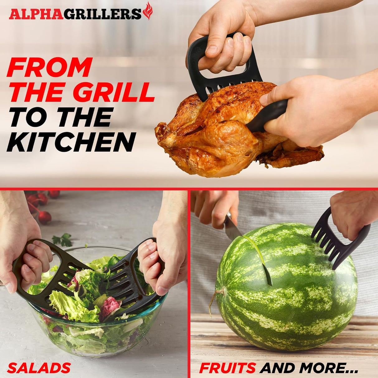 Alpha Grillers Meat Shredder Claws - Grilling Accessories Gifts for Men Dad Him Husband Son Boyfriend Birthday - BBQ