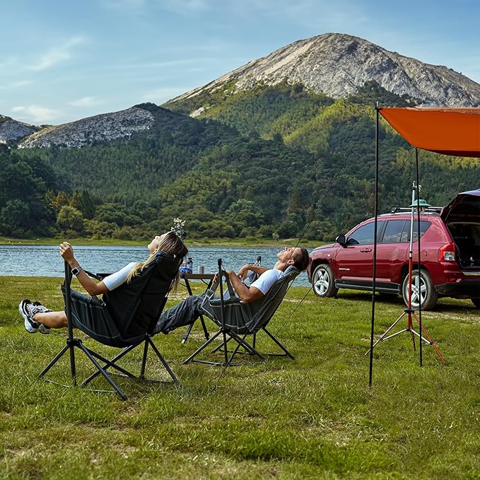 TIMBER RIDGE Hammock Camping Chair with Adjustable Backrest, Heavy Duty Folding Hammock Chair Supports 300lbs, Portable