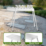 Food Grade 304 Stainless Steel BBQ Grill Table fits Tabletop Griddle, Outdoor Grill Table with 4 Foldable Legs, Portable