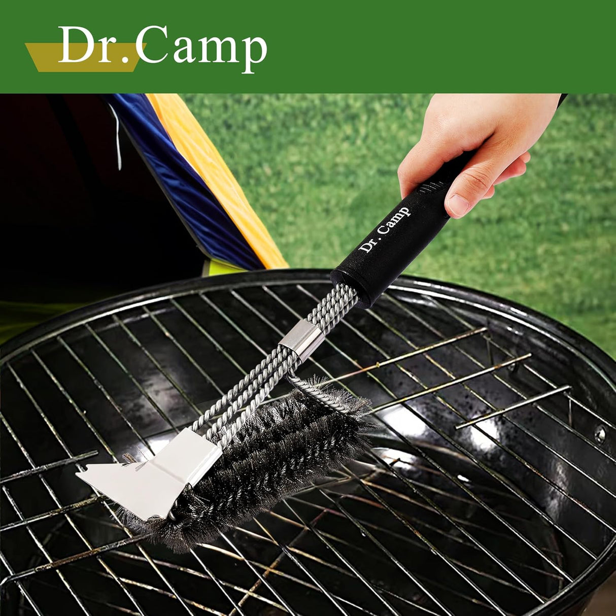 2 PCS Stainless Steel BBQ Grill Brush,BBQ Brush,Grill Scraper, Grill Brush for Outdoot,Grill Cleaning Brush, Barbecue Tool