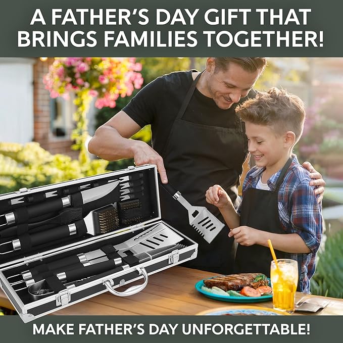 Kaluns Grilling Accessories, Dad Gifts for Christams Grilling Gifts, Heavy Duty Stainless Steel BBQ Grill Tools Set for