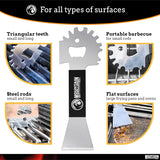 Mountain Grillers BBQ Grill Grate Scraper - Wide Portable Grill Scrubber for Outdoor Grill, Griddle, Smoke or Oven Grates -