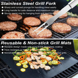POLIGO 22PCS Heavy Duty BBQ Grill Accessories Set, Non-Slip Grill Tools for Outdoor Grill Set Thicker Stainless Steel Grill