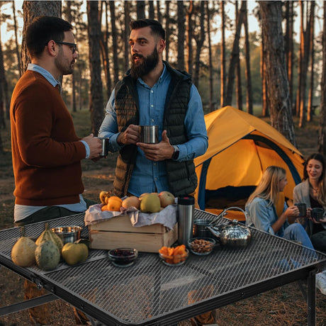 Square Folding Table, Easy for Storage, Compact and Portable Picnic Table for Grill, Outdoor Camping, Garden, Patio, Dining,