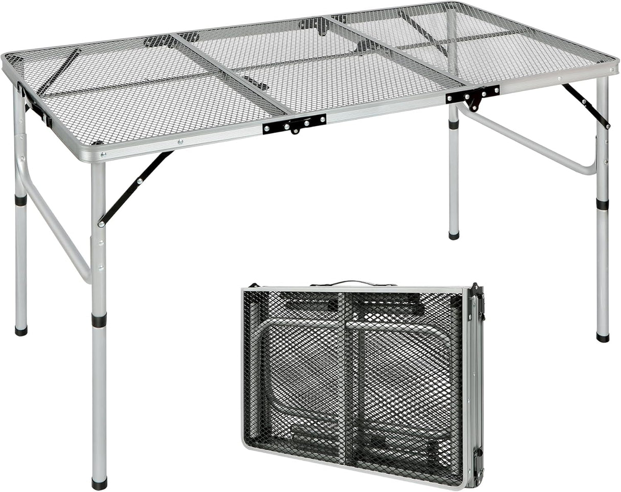 RedSwing Portable Grill Table for Outside, Aluminum Folding Grill Stand Table for Outdoor Camping Picnic BBQ, Lightweight