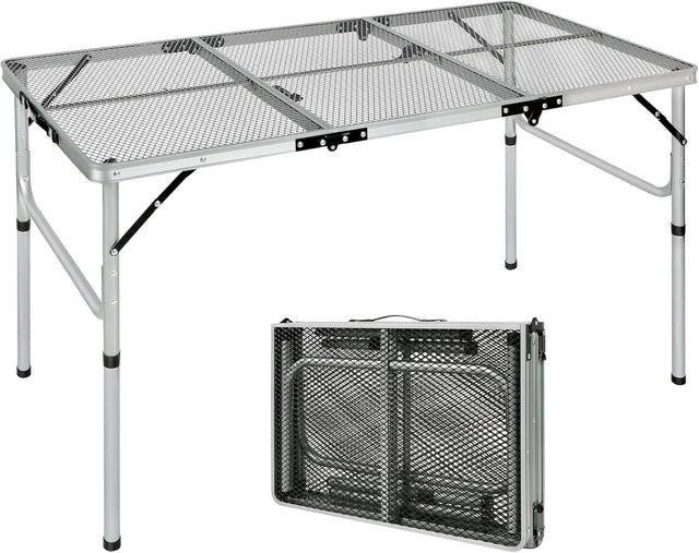 RedSwing Portable Grill Table for Outside, Aluminum Folding Grill Stand Table for Outdoor Camping Picnic BBQ, Lightweight