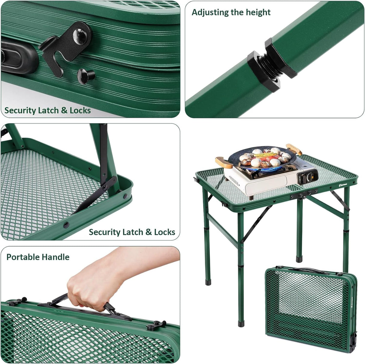 Small Folding Table, Easy for Storage, Compact and Portable Picnic Table for Grill, Outdoor Camping, Garden, Patio, Dining,