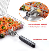 Grill Basket - Grill Baskets for Outdoor Grill, Stainless Steel Large Grilling Basket w Removable Handle, Portable Fish
