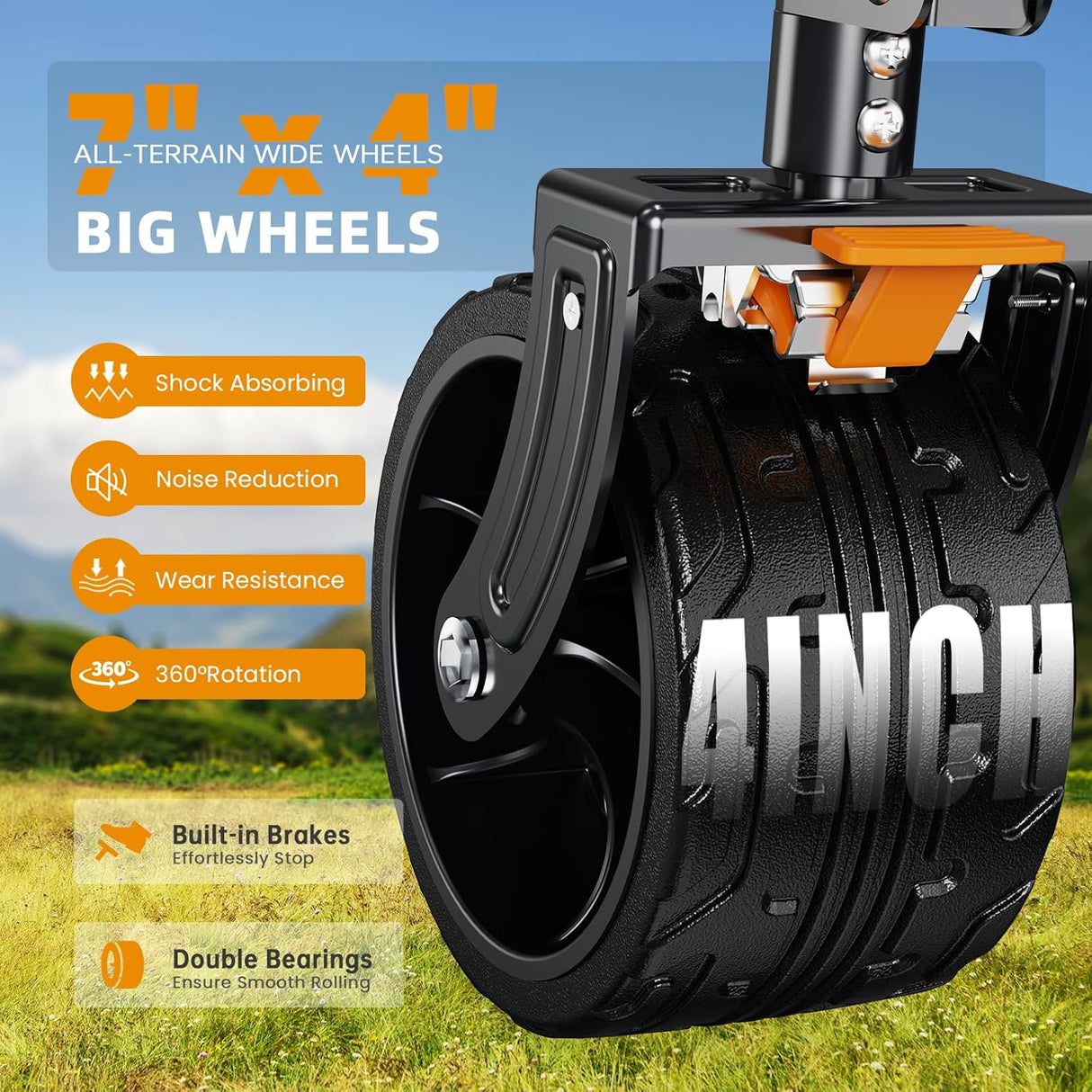 Foldable 50''L Extra Long Double Decker Wagon for Sport, 400L Collapsible Heavy Duty Wagon Cart with Big Wheels, Utility