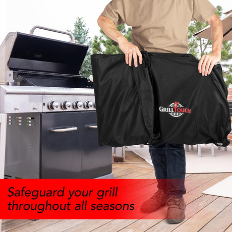 Heavy Duty BBQ Grill Cover for Outdoor Grill, 60 Inch - Waterproof, Weather Resistant, UV & Fade Resistant with Adjustable