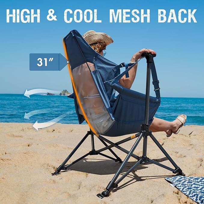 Portal Hammock Camping Chair, Portable Outdoor Swinging Chairs, Rocking Chair for Adults with Adjustable Back and Height for