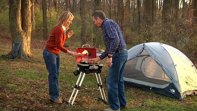 Cuisinart Petite Gourmet Portable Gas Grill with VersaStand, Compact Portable Grill Propane, 150 Sq. In. Cooking Surface,