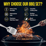 Kaluns BBQ Grilling Accessories, Grilling Gifts for Men Dad, Grill Tools for Outdoor Grill, Heavy Duty Stainless Steel Grill