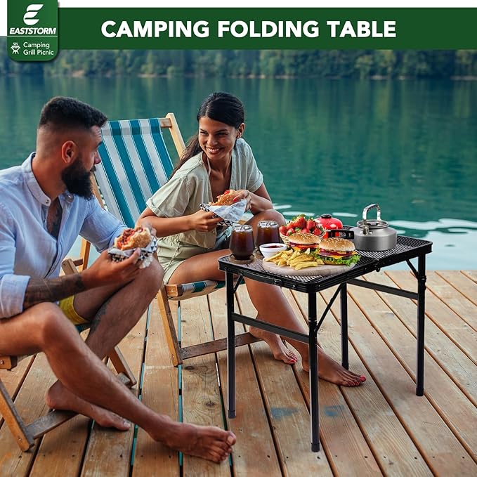Small Folding Table, Easy for Storage, Compact and Portable Picnic Table for Grill, Outdoor Camping, Garden, Patio, Dining,