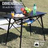 PORTAL Camping Table Foldable Portable with Adjustable Legs, Aluminum Folding Table Roll Up Table with Carrying Bag for