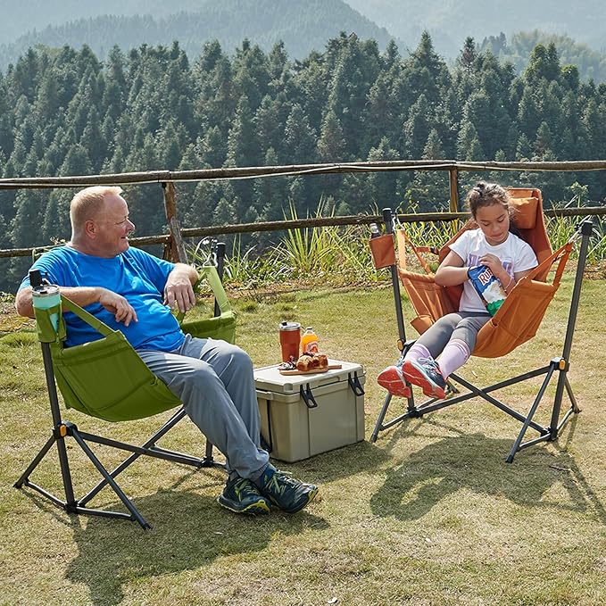 TIMBER RIDGE Hammock Camping Chair with Adjustable Backrest, Heavy Duty Folding Hammock Chair Supports 300lbs, Portable