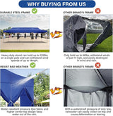 COBIZI 10x30 Pop up Canopy Heavy Duty with 8 Sidewalls, Easy Set-up Commercial Outdoor Party, 100% Waterproof Wedding Canopy