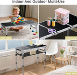 Folding Camping Table with Storage Net, 3ft Camping Table Aluminum Folding Table with 3 Adjustable Height Max 27.1 Inch