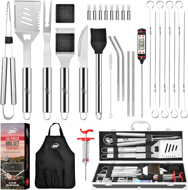 Kaluns Grilling Accessories, Dad Gifts for Christmas Grilling Gifts, Heavy Duty Stainless Steel Grill Set BBQ Grill