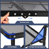 REDCAMP 36x24 Folding Grill Table for Outside with 2 Side Tables, Lightweight Portable Metal Aluminum Outdoor Grill Table