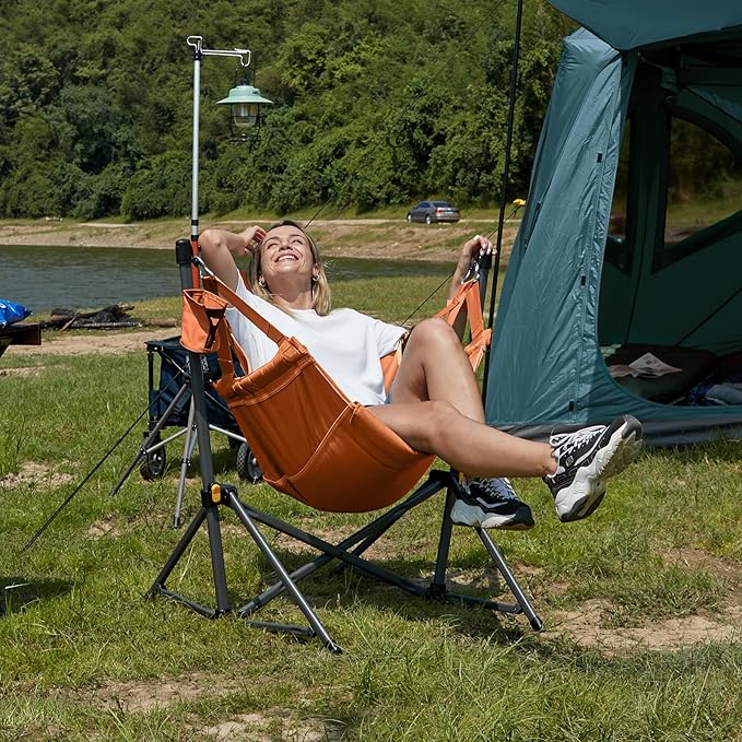 TIMBER RIDGE Hammock Camping Chair with Adjustable Backrest, Heavy Duty Folding Hammock Chair Supports 300lbs, Portable