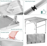 Square Folding Table, Easy for Storage, Compact and Portable Picnic Table for Grill, Outdoor Camping, Garden, Patio, Dining,