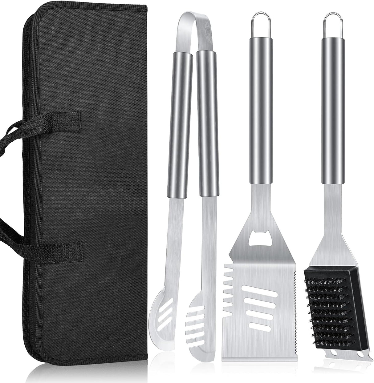 BBQ Tool Grilling Accessories, 16-Inch Stainless Steel BBQ Grill Tools Set for Men, Heavy Duty Grilling Accessories Kit for