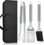 BBQ Tool Grilling Accessories, 16-Inch Stainless Steel BBQ Grill Tools Set for Men, Heavy Duty Grilling Accessories Kit for