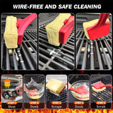 Grill Brush for Outdoor Grill, Bristle Free Steam Grill Brush with Scraper, BBQ Grilling Accessories BBQ Brush Non Metal