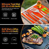 16 Inch Grilling Accessories Set, Heavy Duty Stainless Steel BBQ Accessories Tools and Grill Accessories for Outdoor Grill