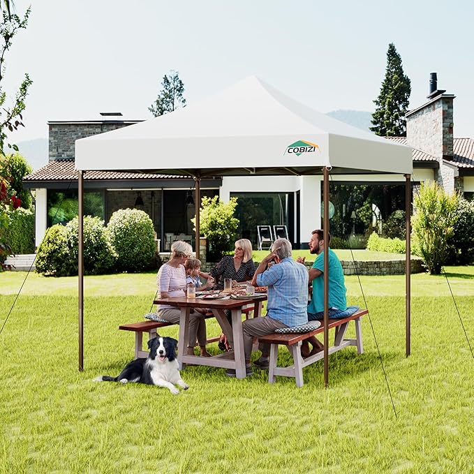 COBIZI 10x10 Pop Up Canopy Tent Heavy Duty with 4 Sidewall, Commercial Outdoor Easy Pop Up Gazebo for Party Wedding All