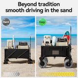 DXZ Beach Wagon Cart with Big Wheels for Sand - Folding Collapsible Wagon, Heavy Duty Wagons Carts Foldable for Beach,
