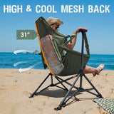 Portal Hammock Camping Chair, Portable Outdoor Swinging Chairs, Rocking Chair for Adults with Adjustable Back and Height for