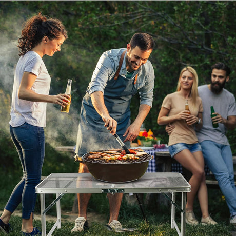 Folding Table, Easy for Storage, Compact and Portable Picnic Table for Grill, Outdoor Camping, Garden, Patio, Dining, BBQ,
