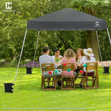 CAPHAUS One-Push Pop Up 8x8 Canopy Tent, Heavy-Duty Commercial Grade with Central Lock, Portable Instant Folding Shelter