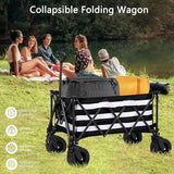 Wagons Carts Foldable with All-Terrain Big Wheels 400 LBS, Heavy Duty Collapsible Utility Wagon Cart, Folding Grocery Cart