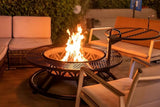 Red Mountain Valley 47" Outdoor Fire Pit with Adjustable Grill, 2-in-1 Metal Outdoor Fireplaces, Large Patio Wood Burning