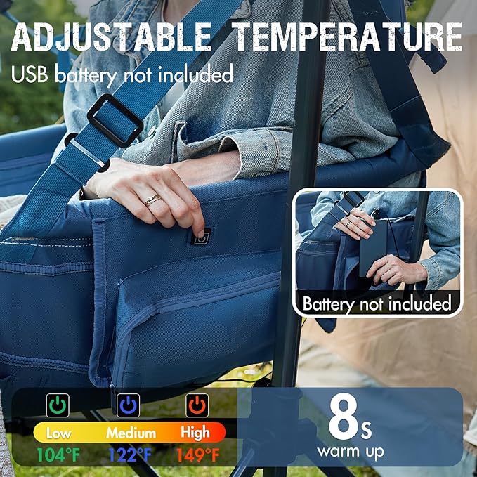 Portal Heated Hammock Camping Chair, Portable Outdoor Swinging Chairs, Rocking Chair for Adults with Adjustable Back and