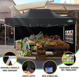 COBIZI 10x15 Pop up Canopy Tent Heavy Duty with 4 Sidewalls, Easy Set-up Commercial Outdoor Party Tent, 100% Waterproof