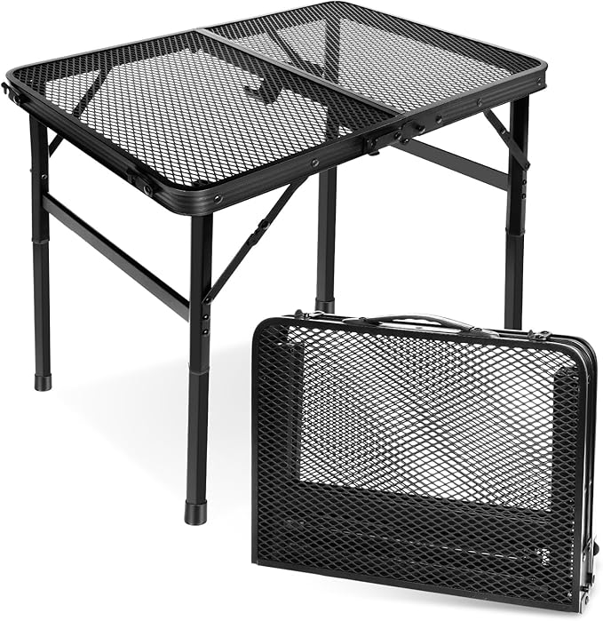 Small Folding Table, Easy for Storage, Compact and Portable Picnic Table for Grill, Outdoor Camping, Garden, Patio, Dining,