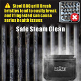GRILLART Grill Brush Bristle Free. SteamWizards BBQ Replaceable Cleaning Head, Seamless-Fit Scraper Tools for Cast