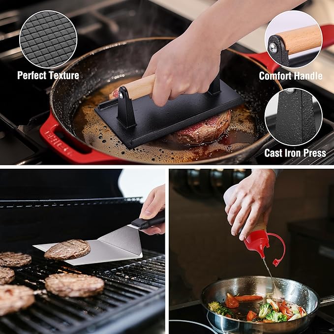 128 PCS Griddle Accessories Kit - Premium Flat Top Grill Accessories Set for Blackstone & Camp Chef, Stainless Steel BBQ