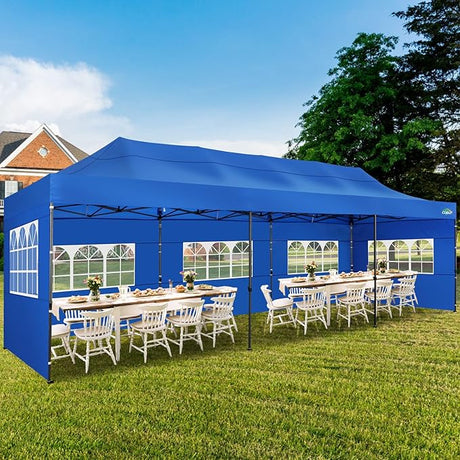 COBIZI 10x30 Pop up Canopy Tent 10x30 Canopy with Sidewalls, Heavy Duty Party Tent Tents for Parties, Foldable UPF 50+
