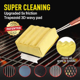 Bristle-Free Steam Grill Brush,with Extended Luxurious Rosewood Handle,Unique Seamless-Fit Scraper Tool,BBQ Replaceable
