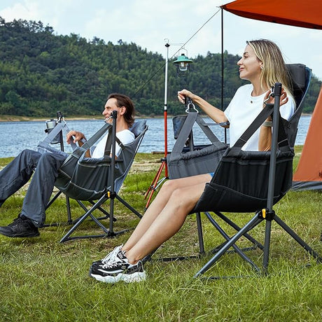 TIMBER RIDGE Hammock Camping Chair with Adjustable Backrest, Heavy Duty Folding Hammock Chair Supports 300lbs, Portable