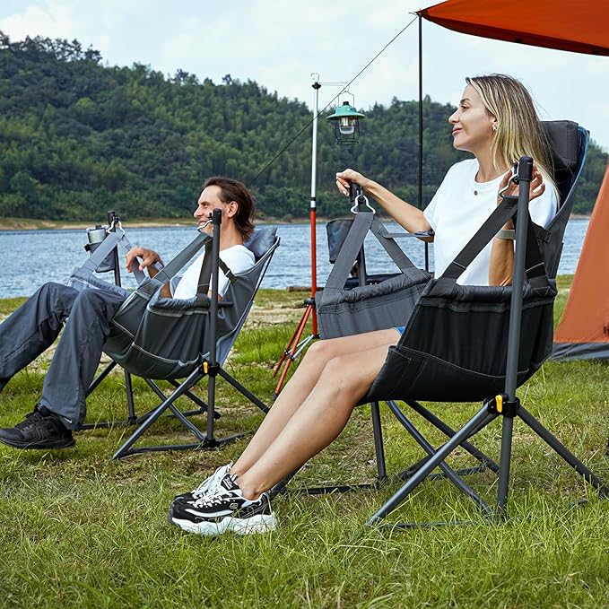 TIMBER RIDGE Hammock Camping Chair with Adjustable Backrest, Heavy Duty Folding Hammock Chair Supports 300lbs, Portable
