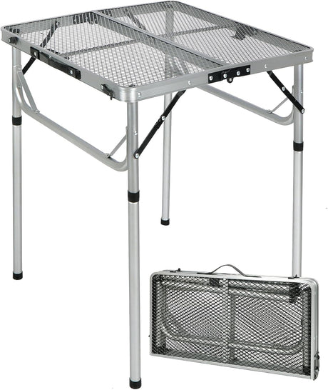 RedSwing Portable Grill Table for Outside, Aluminum Folding Grill Stand Table for Outdoor Camping Picnic BBQ, Lightweight